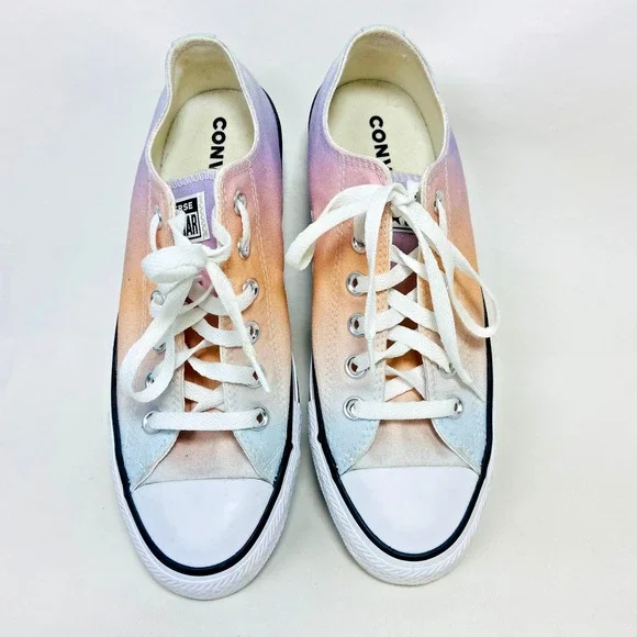 Converse All Star Pastel Tie Dye Sneakers Women's Size 8.5 Low Cut Rainbow Retro - Picture 2 of 9